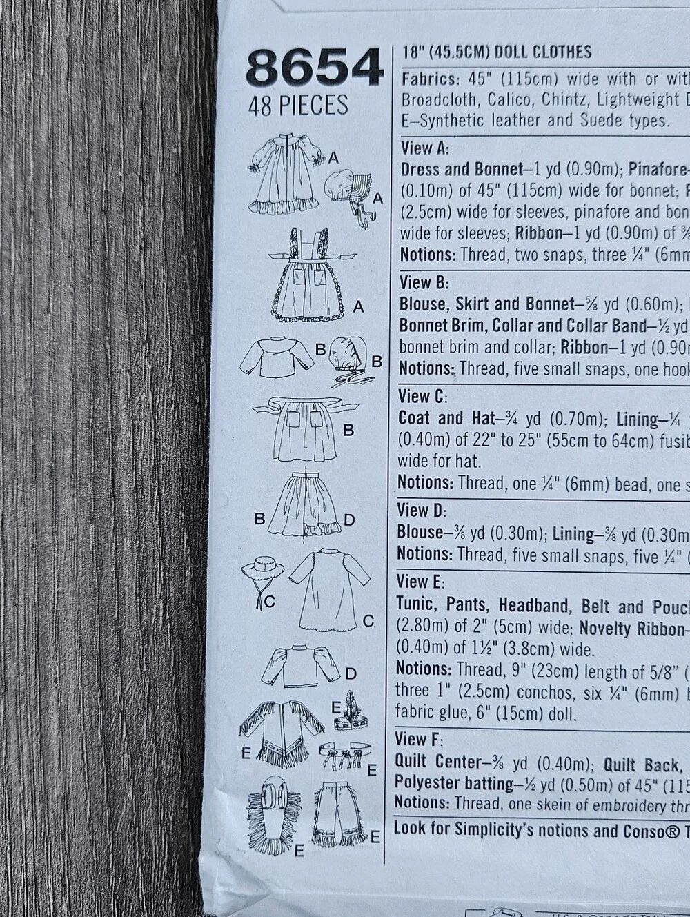 NEW Simplicity 8654 18